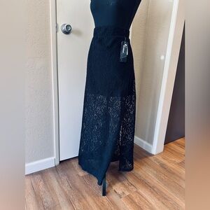 Joe Benbasset Maxi Skirt, Black Lace |Juniors Small, NEW